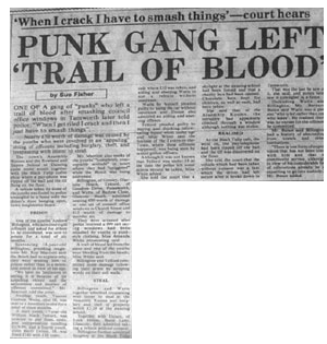 PUNK GANG LEFT ‘TRAIL OF BLOOD’