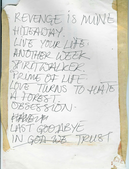 Set List : 19/07/85