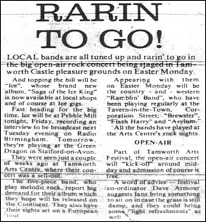 Being arrested but not charged for 'mooning' at the crowd during Flash Harry's set at the 1979 Easter Monday concert at Tamworth Castle Grounds.