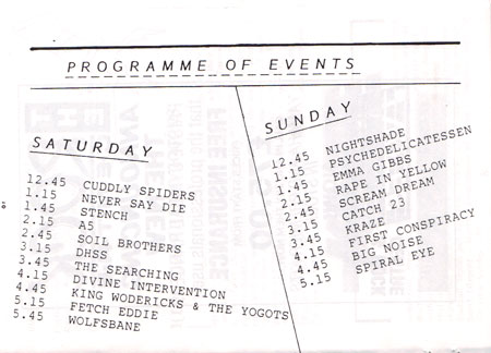 Tamworth Rock Festival : 1989 : Programme 