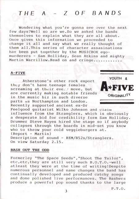 Tamworth Rock Festival : 1989 : Programme 